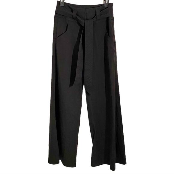 American Rag Juniors Size 1 CIE Black Wide Leg Pants With Removable Belt - Picture 2 of 13